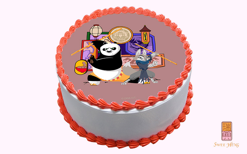 Kung Fu Warrior Round Cake