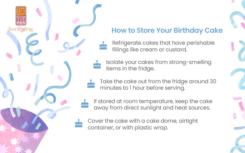 How to store your birthday cake infographic